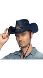 Blauw Suède Sheriff Cowboyhoed