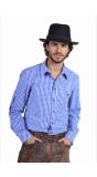 Blauw Wit Geruit Tiroler Overhemd Heren Oktoberfest