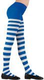 Blauw Wit Gestreepte Panty Meisjes Carnaval