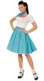 Blauwe 50's Rok met Nekband