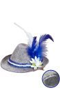 Blauwe Beierse Mini Fedora
