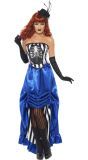 Blauwe Burlesque Skelet Kostuum