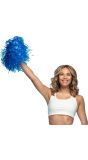 Blauwe Cheerleader Pompom 34 cm