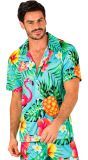 Blauwe Flamingo Hawaii Party Shirt Heren