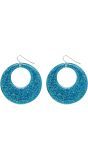 Blauwe Glitter Oorbellen