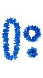 Blauwe Hawaii Bloemen Set Kransen