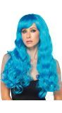 Blauwe Krullen Pruik