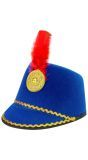 Blauwe Majorette Hoed met Veer Kind