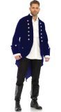 Blauwe Piraten Jas met Zilveren Knopen