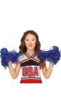 Blauwe Pom-Pom set Cheerleader 2 Stuks Kind