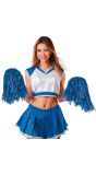 Blauwe Pom Poms Cheerleader