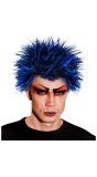 Blauwe Punk Pruik