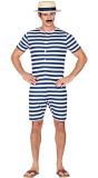 Blauwe Retro Badpak Heren