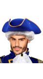 Blauwe Tricorn Hoed