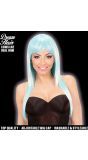 Blauwe Turquoise Gestreepte Pruik Dames