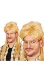 Blonde 70's New Kids Pruik met Lange Mat
