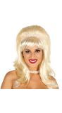 Blonde Dolly Pruik met Roze Lint