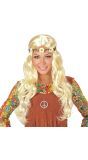 Blonde Hippie Pruik met Madeliefjes Hoofdband
