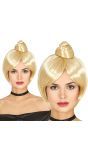 Blonde Pruik met Knot