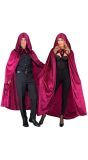 Bordeaux Rode Lange Duivel Cape met Capuchon