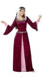 Bordeaux Rode Middeleeuwse Jurk
