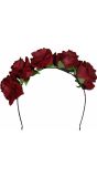 Bordeauxrode Rozen Haarband Día de los Muertos Dames