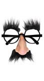 Bril Zwart met Neus Snor en Wenkbrauwen