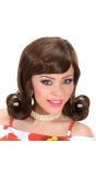 Bruine 50's Flip Pruik