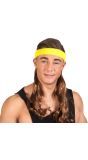 Bruine 80's Haarextensie Gele Hoofdband