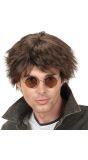 Bruine Beatles Pruik