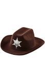 Bruine Cowboy Hoed met Sheriff Ster Kind