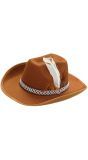 Bruine Cowboyhoed met Veer Kind