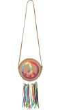 Bruine Hippie Dames Schoudertas met Peaceteken