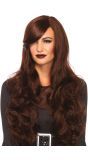 Bruine Lange Krullen Pruik