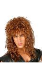 Bruine Lange Rocker Pruik