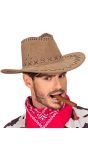 Bruine Lederlook Cowboyhoed