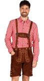 Bruine Leren Lederhose met Bretels Heren Oktoberfest