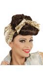 Bruine Pin-Up Pruik met Hoofddoek