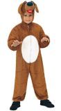 Bruine Pluche Honden Jumpsuit Kind