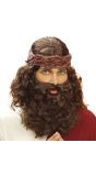 Bruine Profeet Pruik met Baard