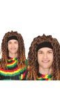 Bruine Rasta Pruik Hoofdband