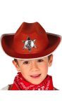 Bruine Sheriff Cowboy Hoed Kind