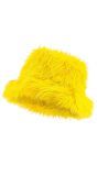 Bucket Hat Pluche Neon Geel Vrouwen Heren