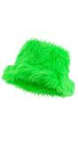Bucket Hat Pluche Neon Groen Dames Mannen