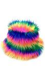 Bucket Hat Pluche Regenboog Dames Heren