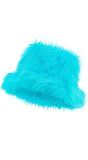 Bucket Hat Pluche Turquoise Lichtblauw Dames Heren