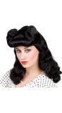 Burlesque Pruik Opgestoken Zwart