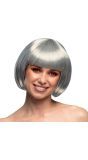 Cabaret Boblijn Pruik Zilvergrijs