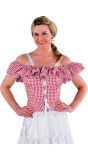 Carmen Blouse Rood-Wit Dames