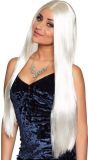 Charming Lange Pruik Wit